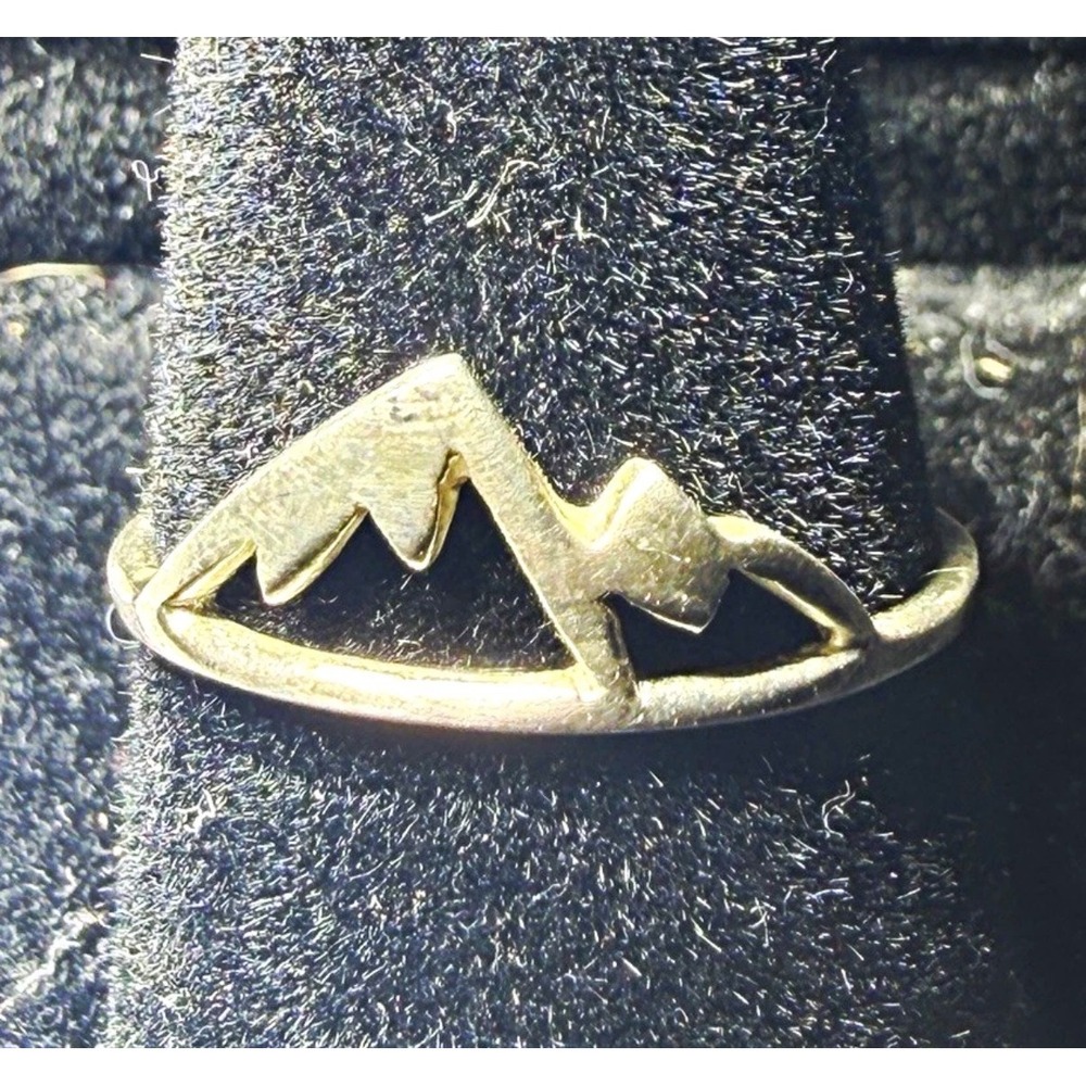 Sterling Silver Mountain Range Ring Size 6.25 Nature Hiker Minimalist 925 Band